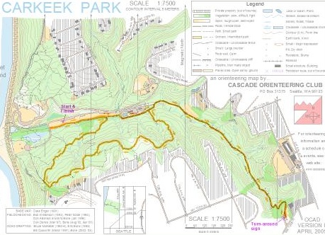 Carkeek Park 5k trail run course map
